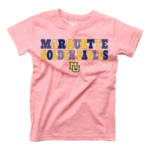 Marquette Golden Eagles Wes and Willy Girls' Pink Basic Logo Toddler T-Shirt 2T Pink