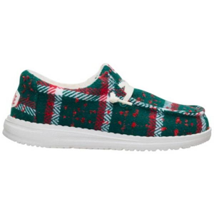 Kids' HEYDUDE Wally Confetti Plaid Cozy Shoes Little Regular 12Y Red/Green/Multi