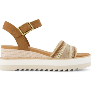 Women's Toms Diana Sandals 6.5 Almond Multi Engineered Crochet/Suede