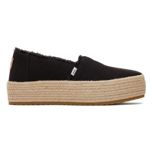 Women's Toms Valencia Espadrille Regular 9.5 Black Canvas