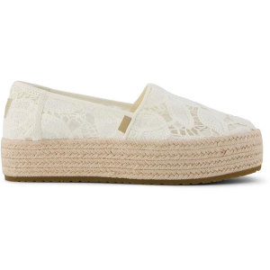 Women's Toms Valencia Espadrille Regular 9 Egret Floral Crochet