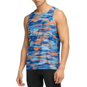 Men's HOKA Airolite 2.0 Printed Crew Neck Running Tank Top Small Blue Blur