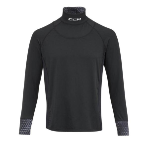 Youth CCM Neck Guard Long-Sleeve Top Cut Protection Baselayer Hockey Neck Guard Small Black