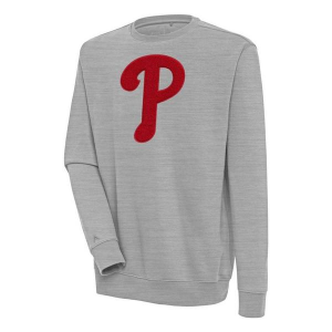 Philadelphia Phillies Antigua Chenille Victory Crew 3XLarge Grey Heather