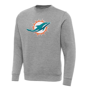Miami Dolphins Antigua Victory Crewneck 3XLarge Grey Heather