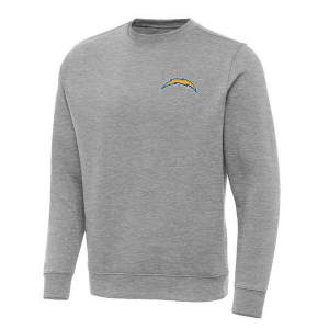 Los Angeles Chargers Antigua Chest Logo Victory Crewneck 3XLarge Grey Heather