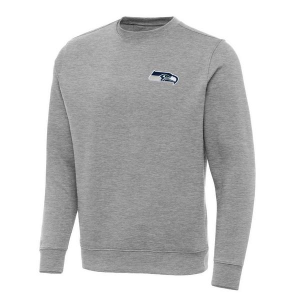 Seattle Seahawks Antigua Chest Logo Victory Crewneck 3XLarge Grey Heather