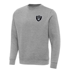 Las Vegas Raiders Antigua Chest Logo Victory Crewneck 3XLarge Grey Heather
