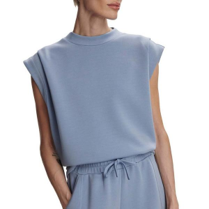 Women's Varley Otis Sweat Crew Neck Tank Top Medium Rain Blue