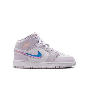 Kids' Air Jordan 1 Mid SE Sneakers Big 6 Regular Barely Grape/Atomic Pink-White