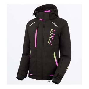 Women's FXR Pulse Softshell Jacket 6 Black/Kiwi/Pink Fade