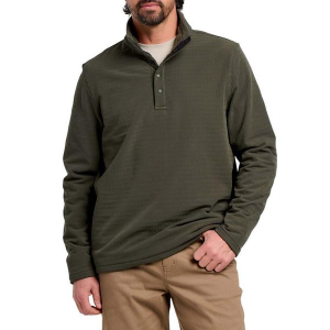 Men's Free Fly Gridback Fleece Fishing 1/4 Snap Pullover Medium Deep Forest