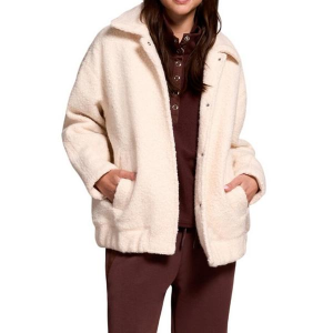 Women's Tribal Soft Boucle Bomber Jacket Small Cream