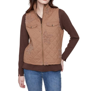 Women's Charlie B Boucle Quilted Vest XLarge Khaki