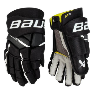 Intermediate Bauer Supreme M3 Hockey Gloves 12" Black/White
