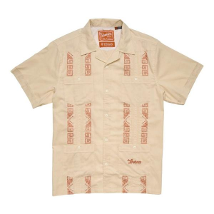 Men's Howler Brothers Texas Longhorns Guayabera Button Up Shirt Small Tejas Tan