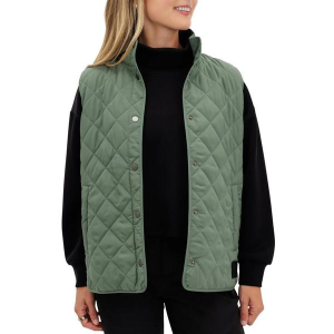 Women's Waggle Golf Crosscut Quilted Golf Vest Medium Green