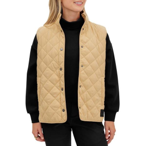 Women's Waggle Golf Crosscut Quilted Golf Vest Large Tan