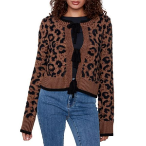 Women's Charlie B Cardigan Bow Tie Jacquard Large Animal