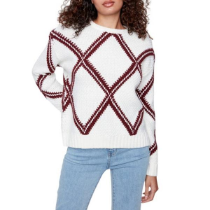 Women's Charlie B Pullover Sweater Diamond Large Cabernet