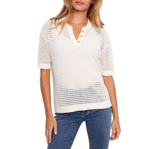 Women's Charlie B Pullover Sweater Crochet Large White