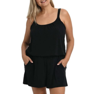 Women's Maxine Tricot Jersey Romper Swim Cover Up 18W Black