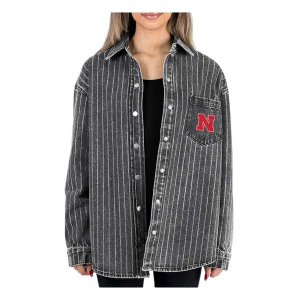 Nebraska Cornhuskers Gameday Couture Women's Instant Replay Button Up Small Black