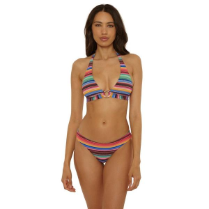 Women's Becca Vallarta Mira Halter Swim Bikini Top Contemporary Large Multi