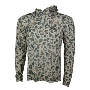 Men's RepYourWater Retro Merino Breeze Sun Fly Fishing Hoodie 2XLarge Camo