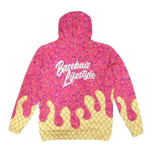 Boys' Baseball Lifestyle 101 Ice Cream Baseball Hoodie Youth XLarge Strawberry