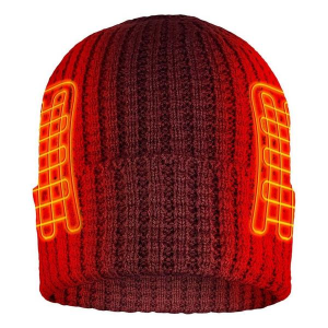 ActionHeat 5V Battery Heated Waffle Knit Running Beanie One Size Brick Red