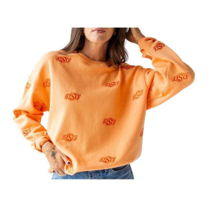 Oklahoma State Cowboys Gameday Social Women's Crew S/M Sherbert