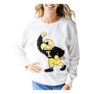 Iowa Hawkeyes Gameday Social Women's Crew Large White