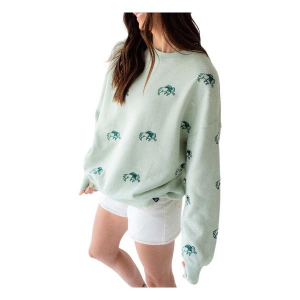 North Dakota State Bison Gameday Social Women's Crew S/M Sage