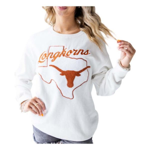Texas Longhorns Gameday Social Women's Crew Large White
