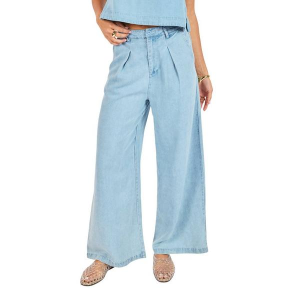 Women's Sadie And Sage It's Pouring Pants Large Light Chambray