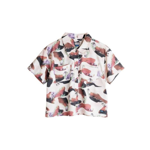 Women's KAVU Sea La Vie Button Up Shirt Large Free Dive