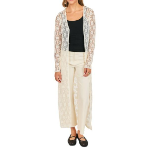 Women's Sadie And Sage Cardigan Letters Lace XSmall Cream