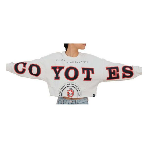 South Dakota Coyotes Gameday Social Women's Phipps Split Crop Large White
