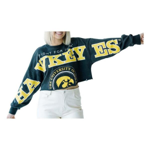 Iowa Hawkeyes Gameday Social Women's Phips Split Blouse Large Black