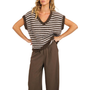 Women's Sage The Label Sweater Vest Chantal Small Oak Cream