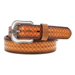 Men's Hooey Hands-Up Basket Weave Belt 40 Natural Brown