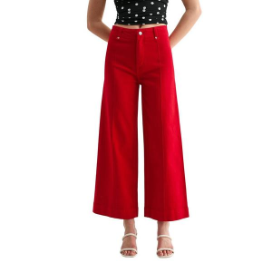 Women's Mica Denim Ankle Wide Leg Jeans Red 32 28