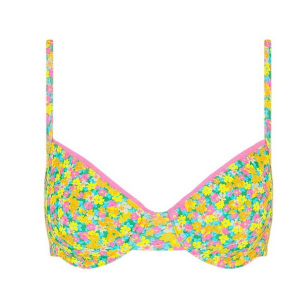 Women's Kulani Kinis Decorative Ditzy Underwire Swim Bikini Top Juniors Small Hula Honey