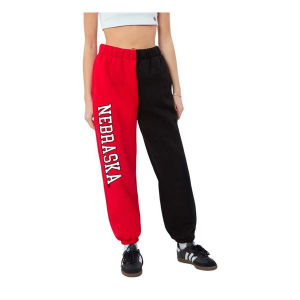 Nebraska Cornhuskers Hype and Vice Women's Color Block Joggers Small Red/Black