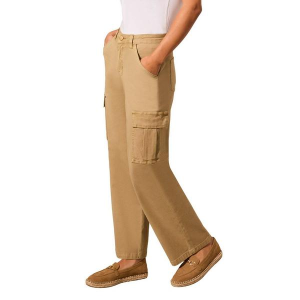 Women's Tribal Brooke High Rise Wide Leg Cargo Pants 10 Nude Olive
