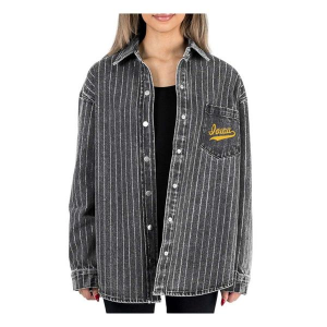 Iowa Hawkeyes Gameday Couture Women's Instant Replay Button Up Small Black