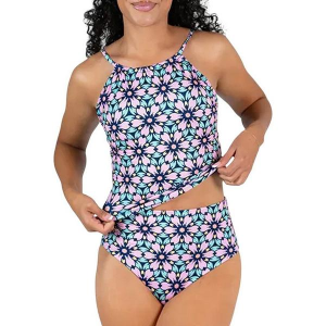 Women's Janela Bay High Neck Swim Tankini Contemporary 2XLarge La Valencia Floral