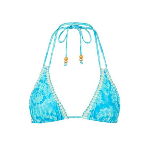 Women's Kulani Kinis Crochet Halter Swim Bikini Top Juniors Large Starry Seas