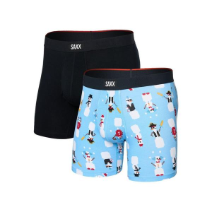 Men's SAXX Vibe Xtra Soft Comfort Stretch Boxer Briefs Underwear 2 Pack XLarge Frosty-Black